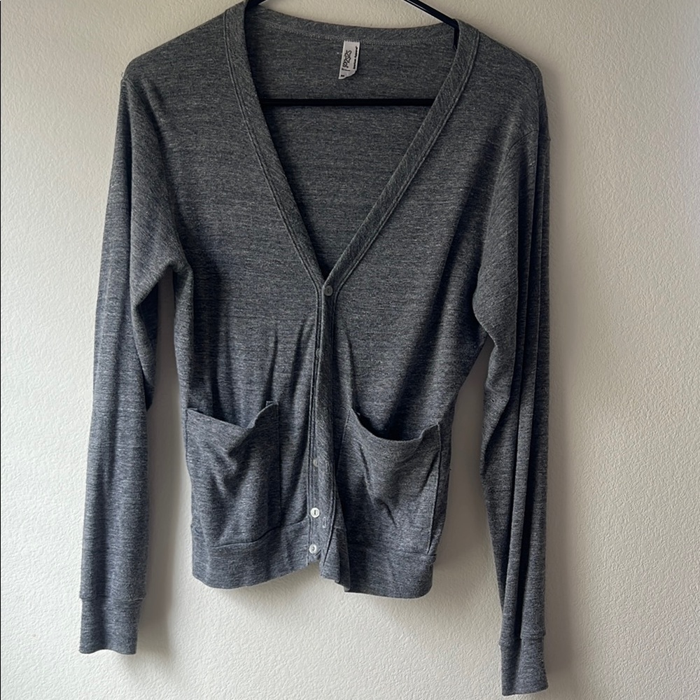 American Apparel Gray Button-Up Cardigan
